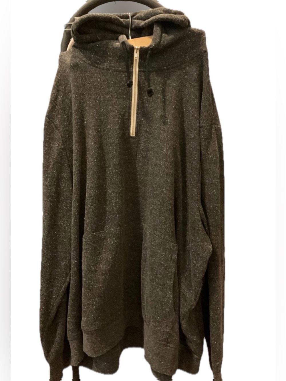 Threads 4 Thought Half Zip Hoodie Charcoal Gray Marled Oversized 2X
